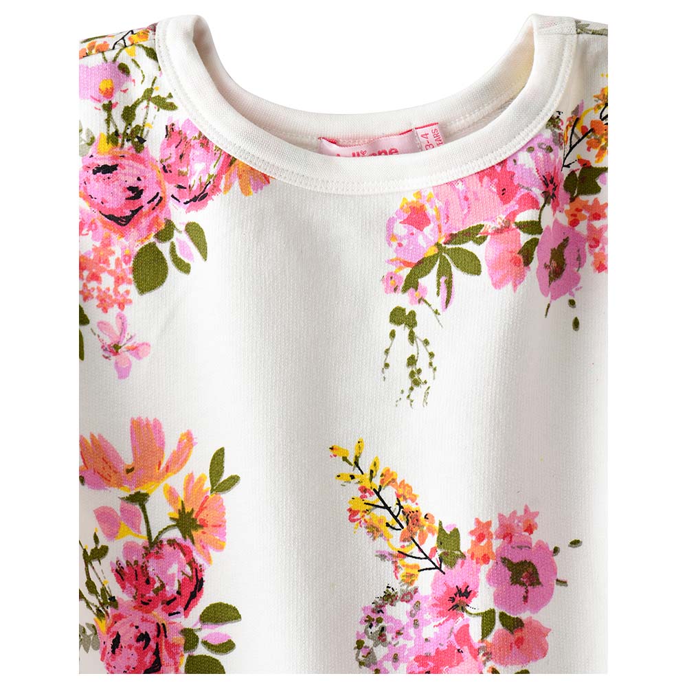 Jelliene Long Sleeves Knit All-Over Print Sweatshirt