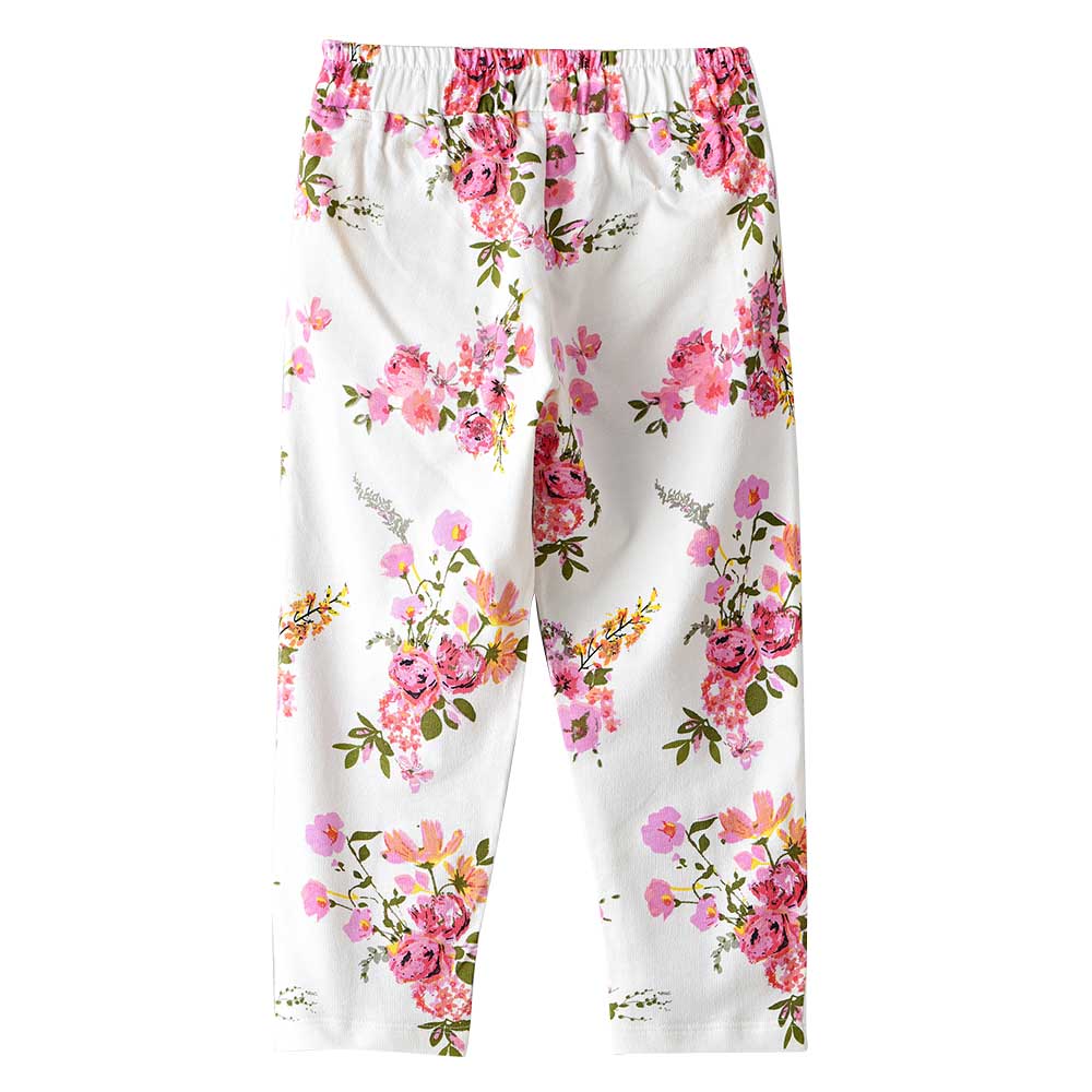 Jelliene Girls Printed Soft Cotton Sweatpants - White