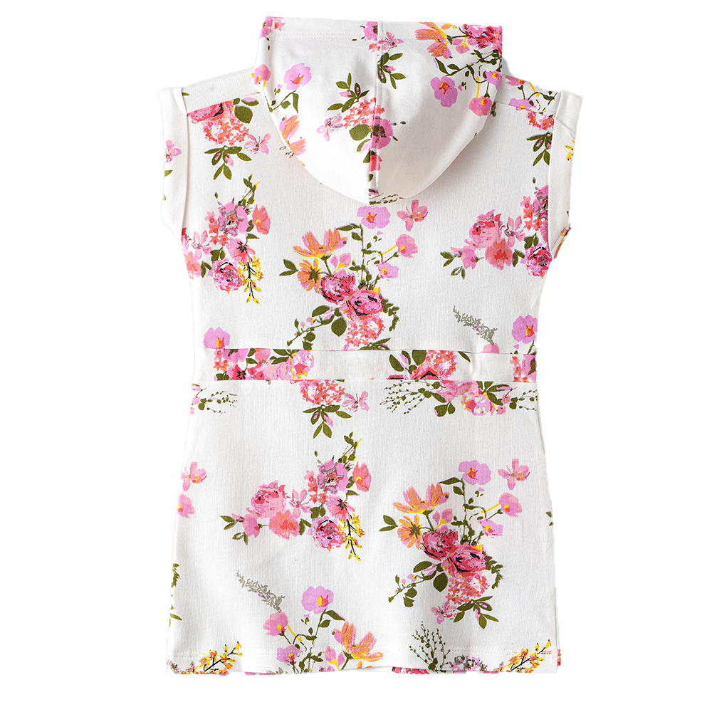 Jelliene Girls Printed Soft Cotton Hoodie - White