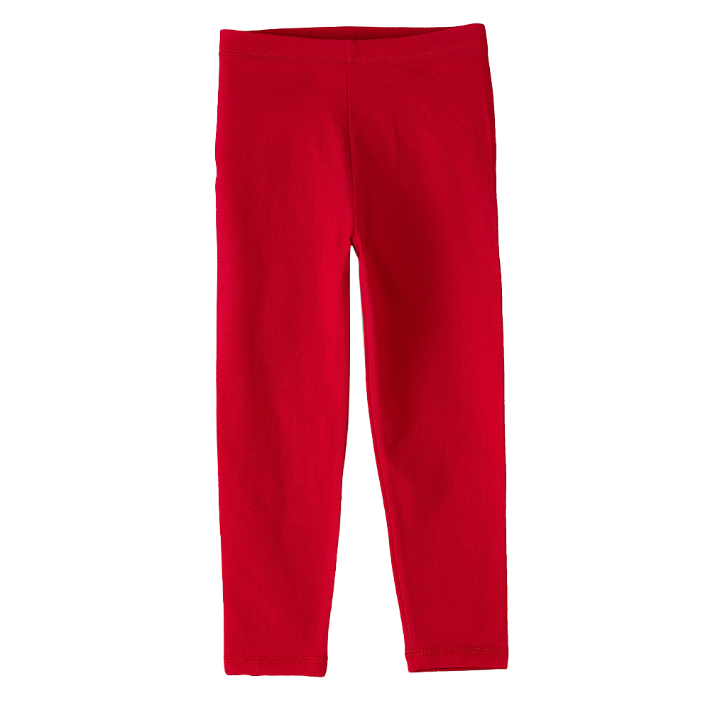 Jelliene Girls Comfortable Solid Cotton Leggings - Red