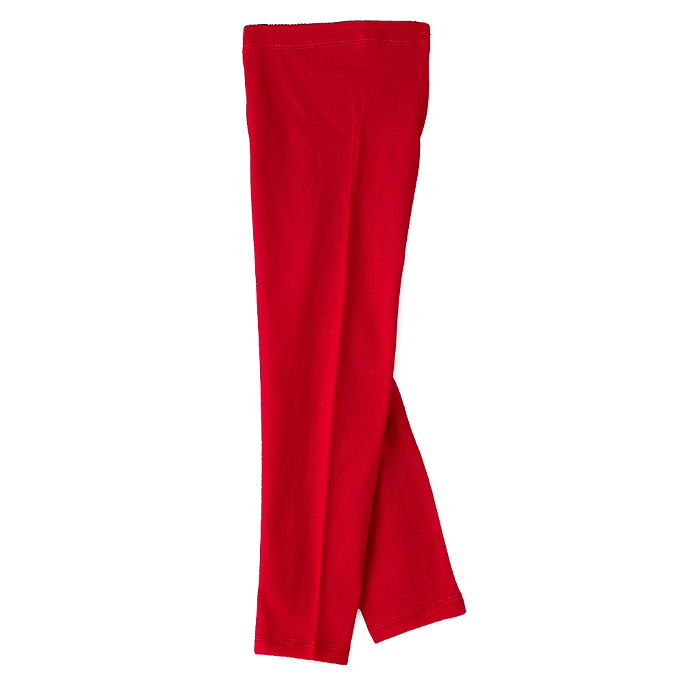 Jelliene Girls Comfortable Solid Cotton Leggings - Red