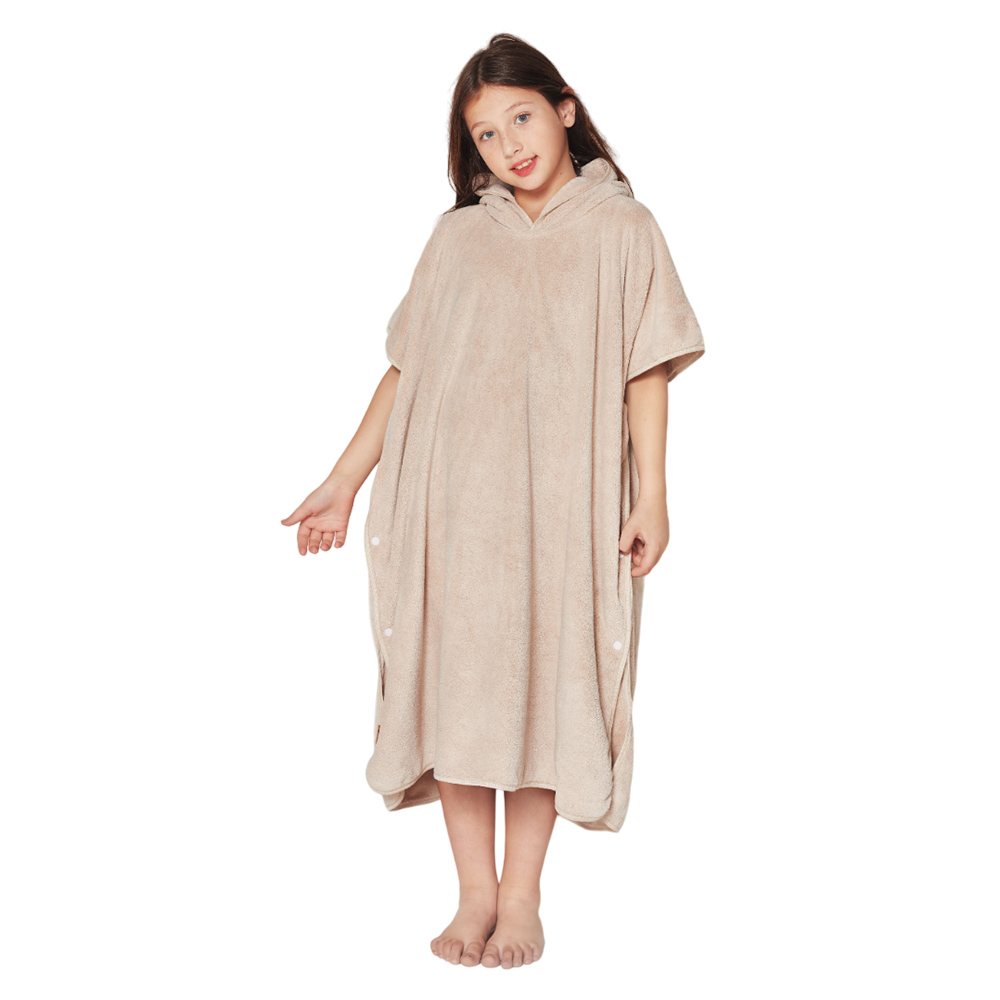 Reefi - Kappa Bathrobe Side Stitched Without Drawing - Beige - 9-11Y