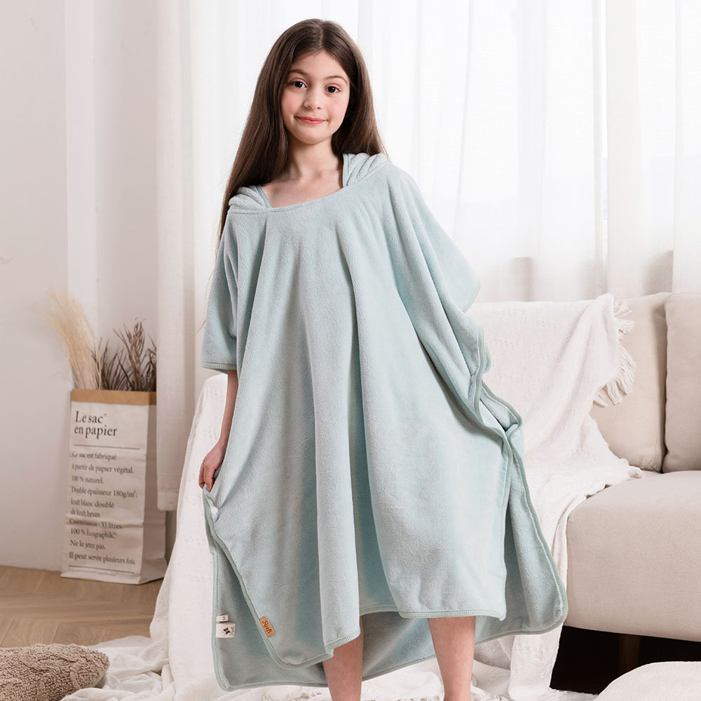 Reefi - Kappa Bathrobe Side Stitched Without Drawing - Green - 9-11Y