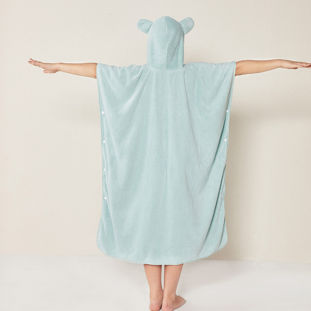 Reefi - Kappa Bathrobe Side Stitched Without Drawing - Green - 9-11Y