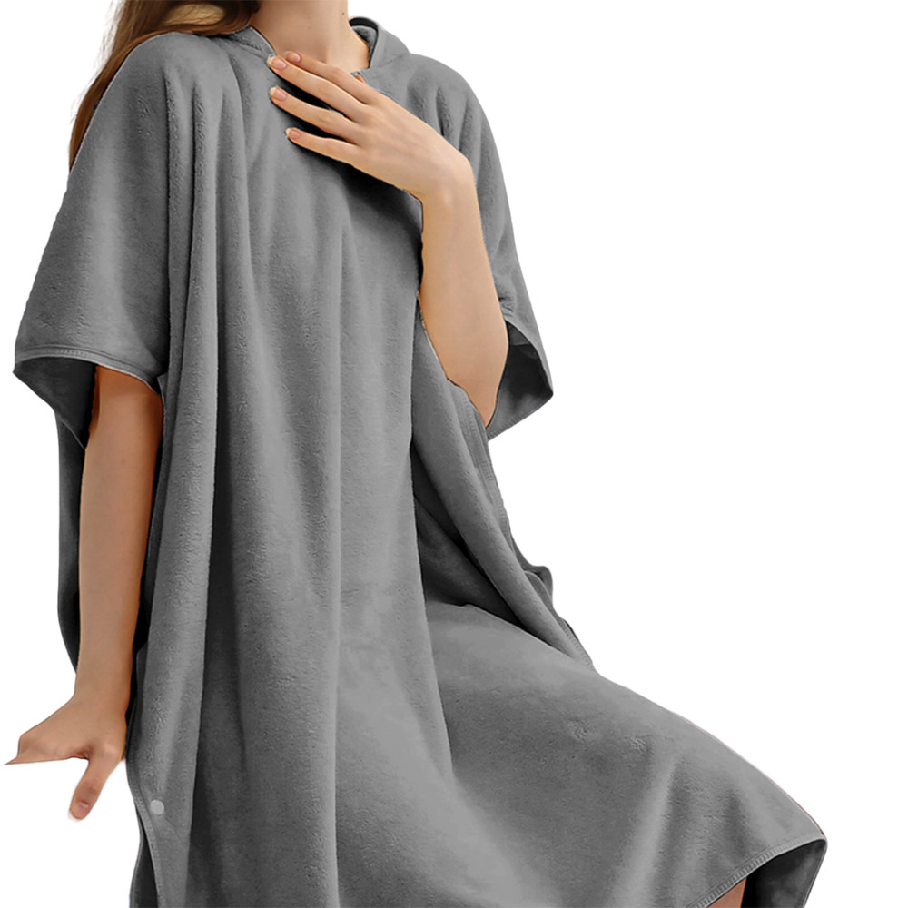 Reefi - Kappa Large Skinny Side Stitched Bathrobe Free Size - Grey