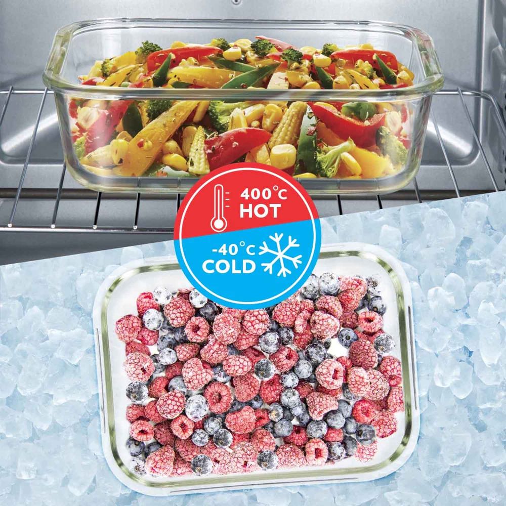 Borosil Klip-N-Store Rectangular Glass Container - 1.52 L
