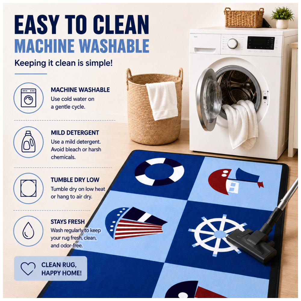 Factory Price - Sailor Play Mat & Rug - Navy Blue