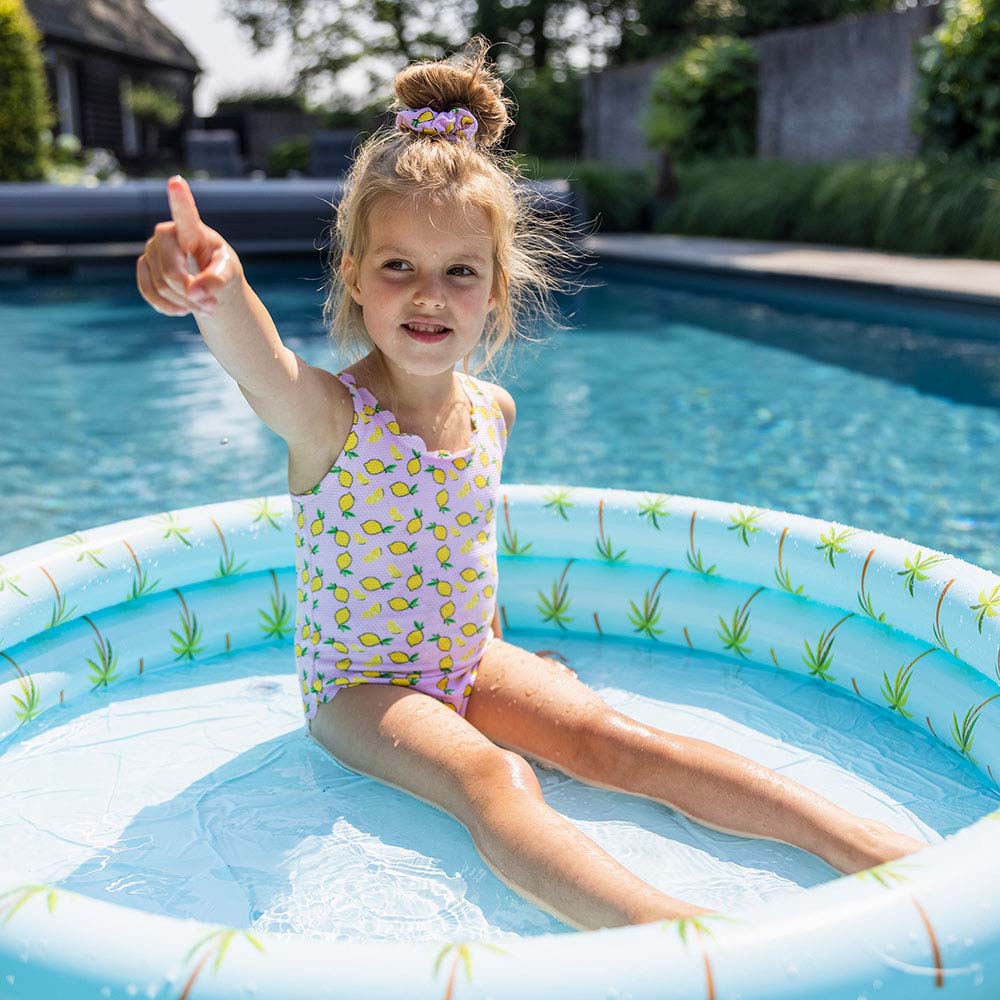 Swim Essentials - Palm Tree Printed Children's Pool - 100cm - Pink