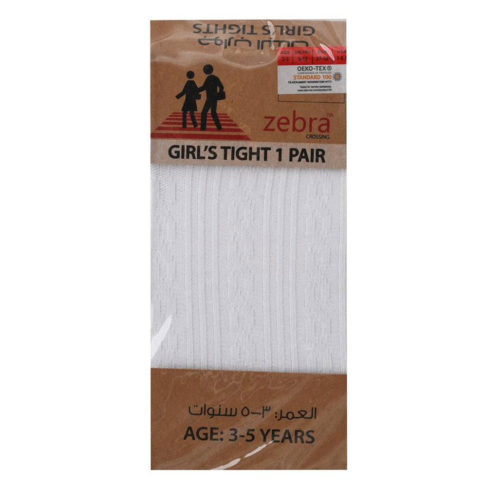 Genius Girl's Patterned Design Tights - White