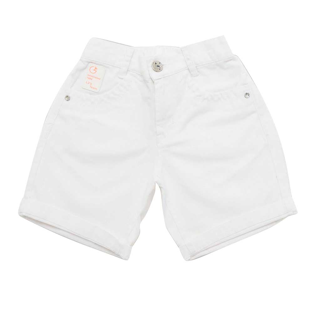 Little Kangaroos Boy Denim Shorts - White