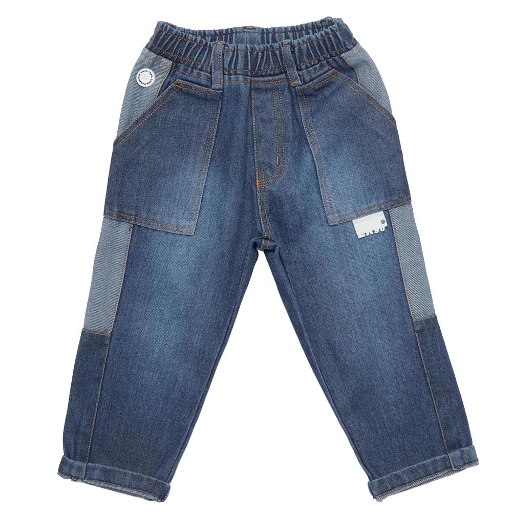 Little Kangaroos Boy Elasticated Denim Jeans - Dark Blue