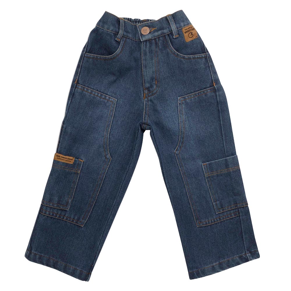 Little Kangaroos Boy Semi Elasticated Denim Jeans - Dark Blue