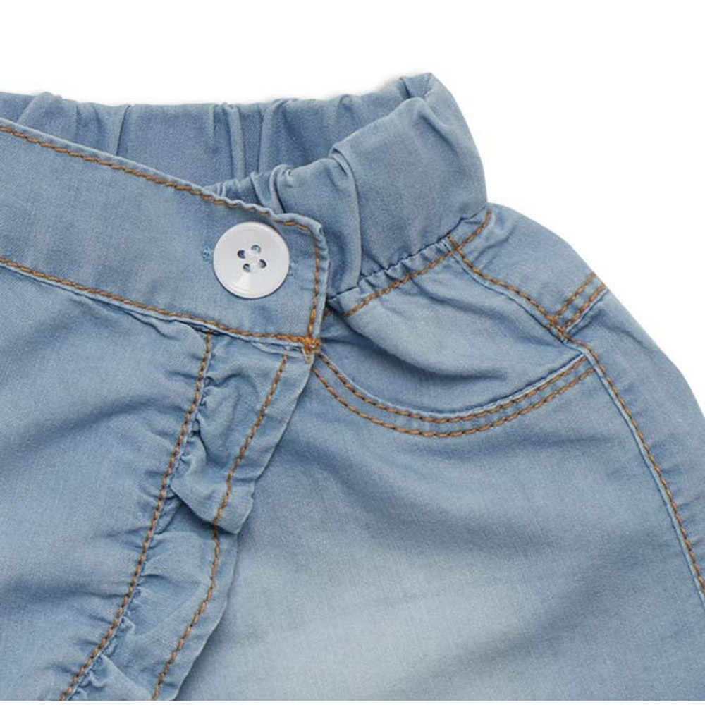 Little Kangaroos Baby Girl Fully Elasticated Denim Skort - Light Blue
