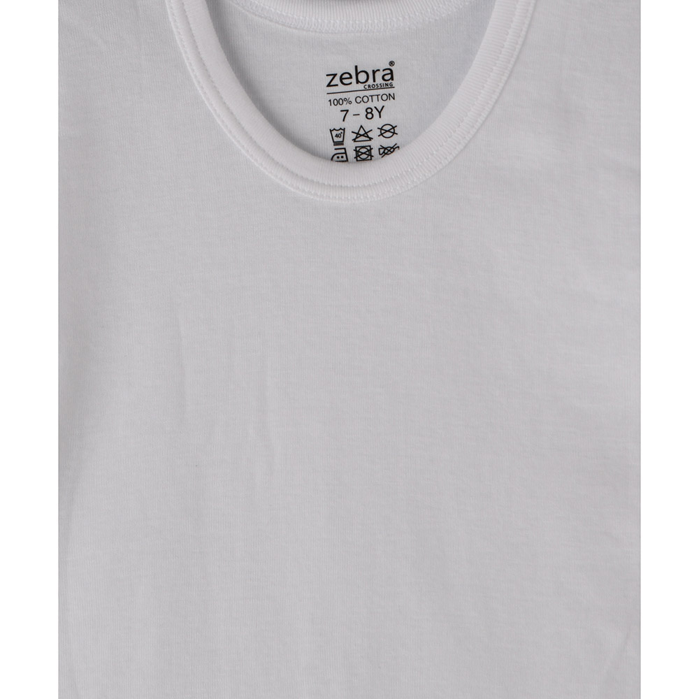 Zebra Crossing T-Shirtn Boy's Half Sleeve Undertshirt - White - 3 Pcs