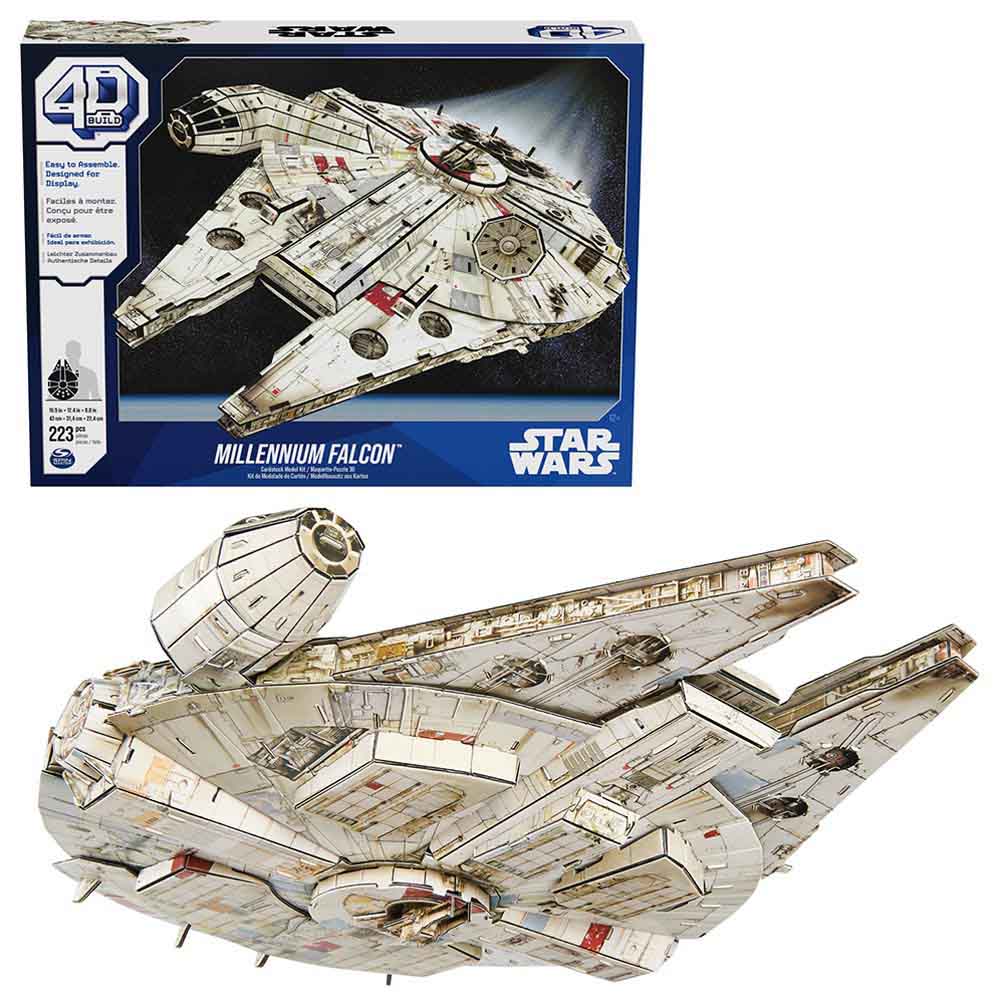 Spin Master - 4D Build Star Wars Millennium Falcon 3D Puzzle Model Kit - 223pcs