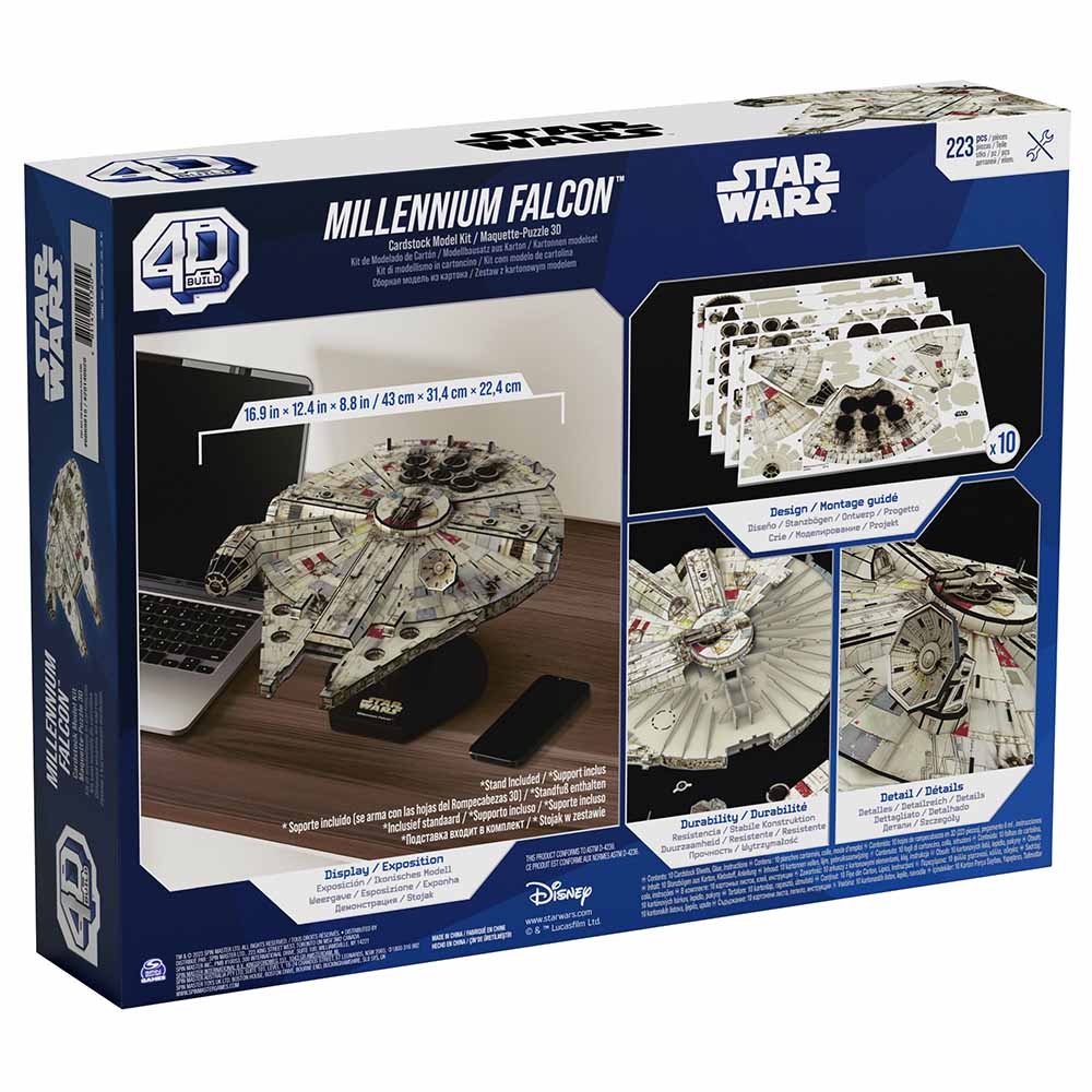 Spin Master - 4D Build Star Wars Millennium Falcon 3D Puzzle Model Kit - 223pcs