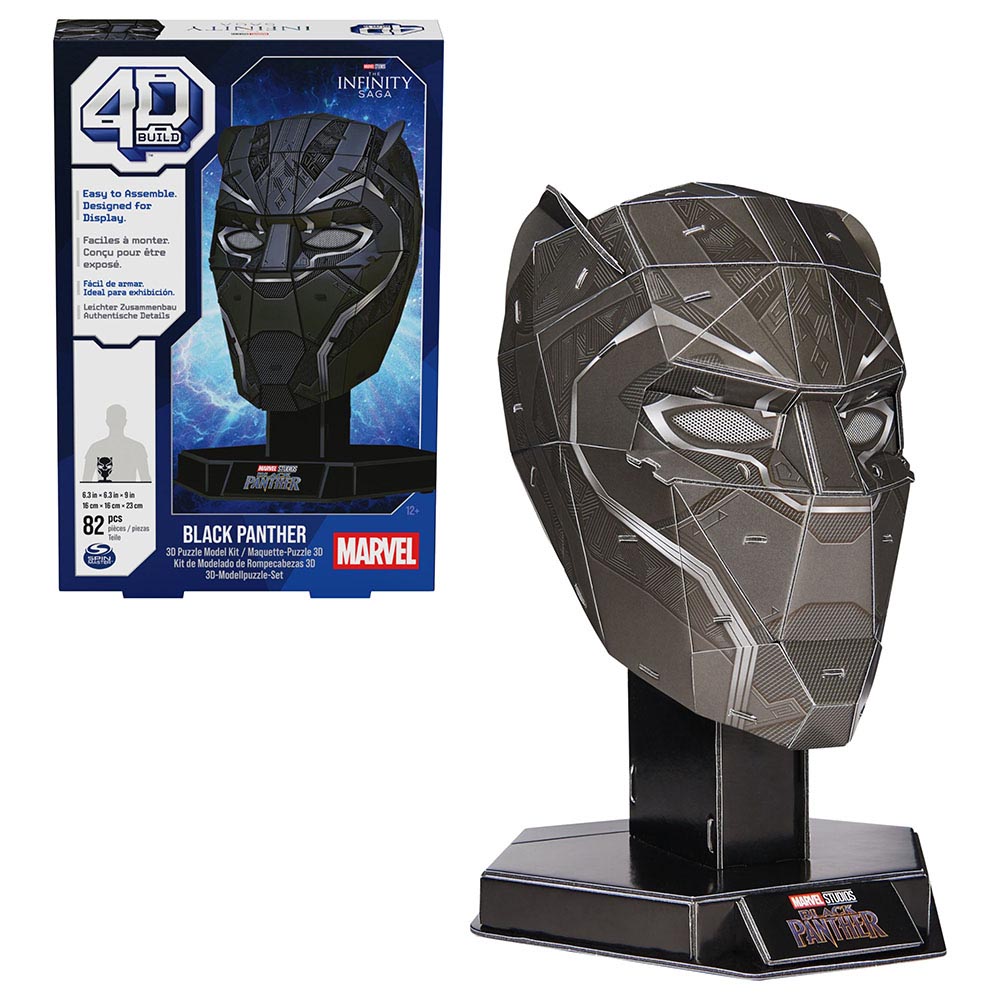 Spin Master - 4D Build Marvel Black Panther 3D Puzzle Model Kit - 82pcs
