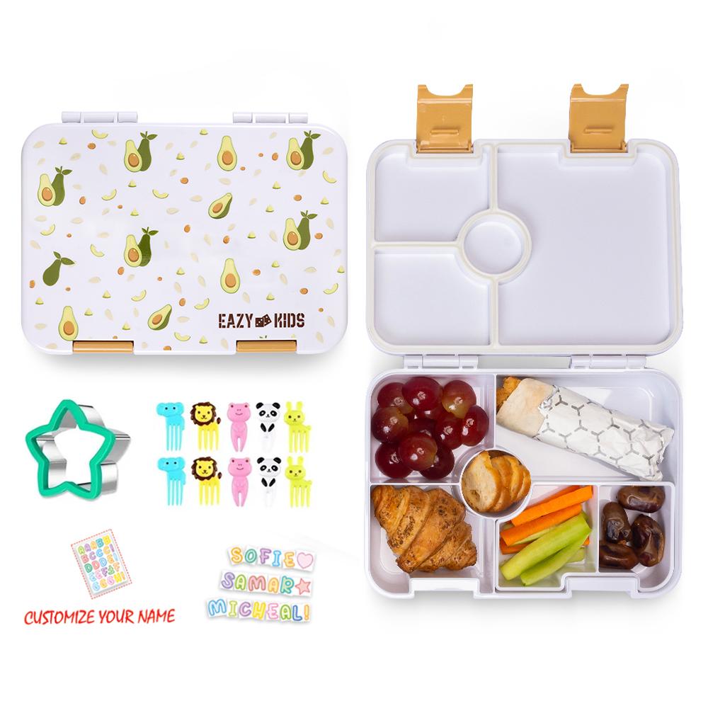 Eazy Kids - Bento Lunch Box with Sandwich Cutter Set - Avocado