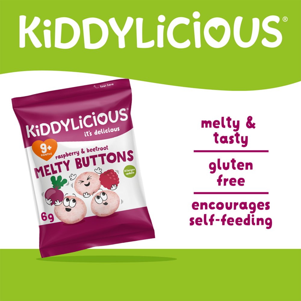 Kiddylicious - Raspsberry Melty Buttons - 30g