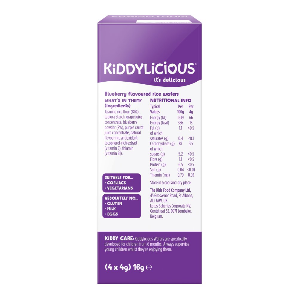 Kiddylicious - Mini Wafers Blueberry - 16g