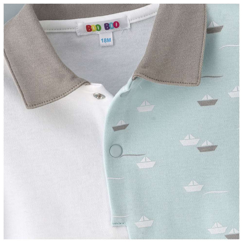 Boo Boo T-shirt & Pants White/Light - Blue - 2 Pcs