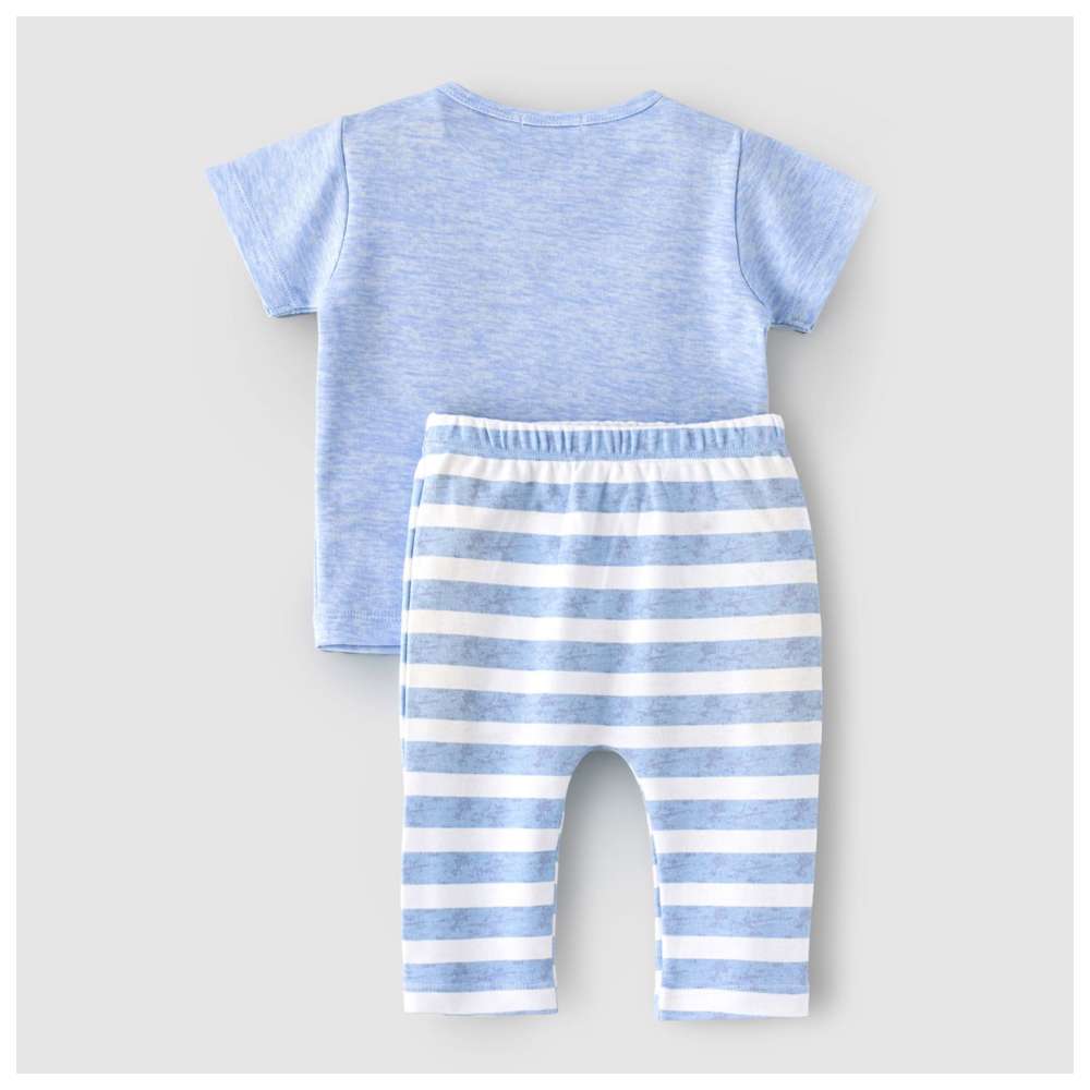 Boo Boo 2ps-set Baby Boy T-Shirt & Pants - Blue/White