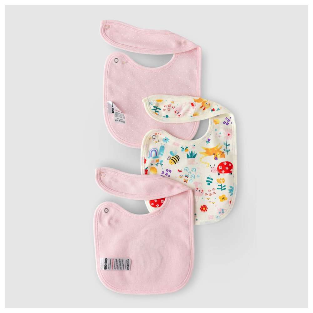 Boo Boo - 3pc-Set - Bibs - Pink/Blue/Red