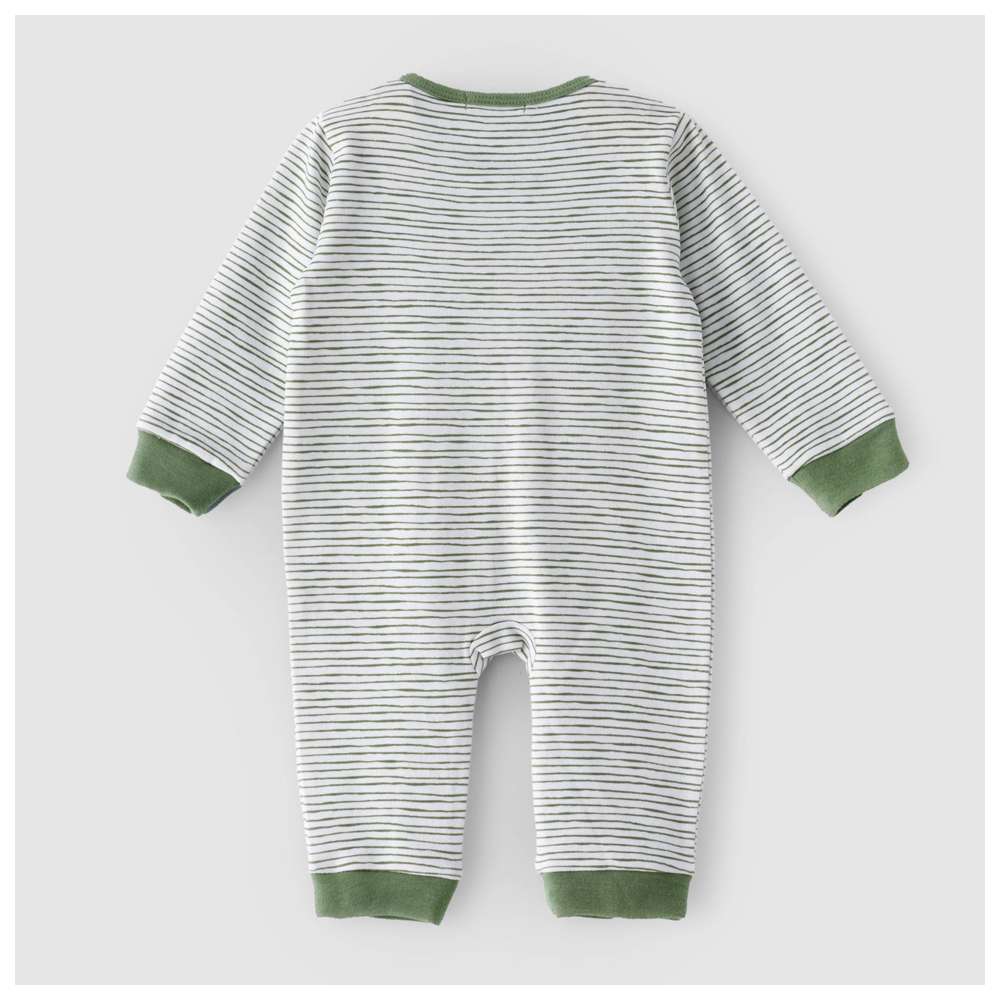 Boo Boo Baby Front Zip Romper - Mint/Grey