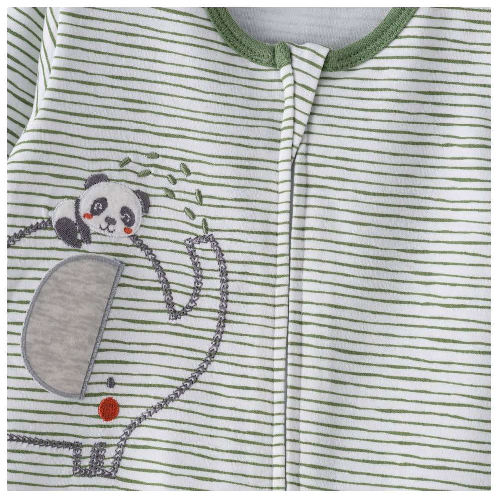 Boo Boo Baby Front Zip Romper - Mint/Grey