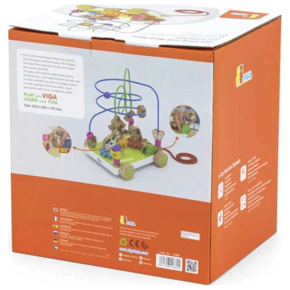 Viga - Pull Along Toy w/ Wire Beads & Turning Gears