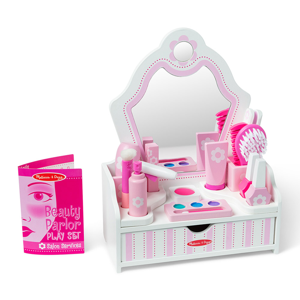 Melissa & Doug Wooden Beauty Salon Play Set - 18 Pcs