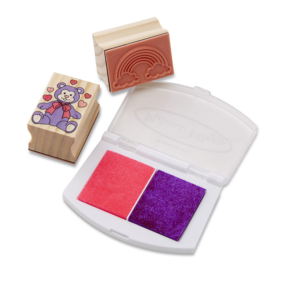 Melissa & Doug Wooden Friendship Stamp Set - 16 Pcs