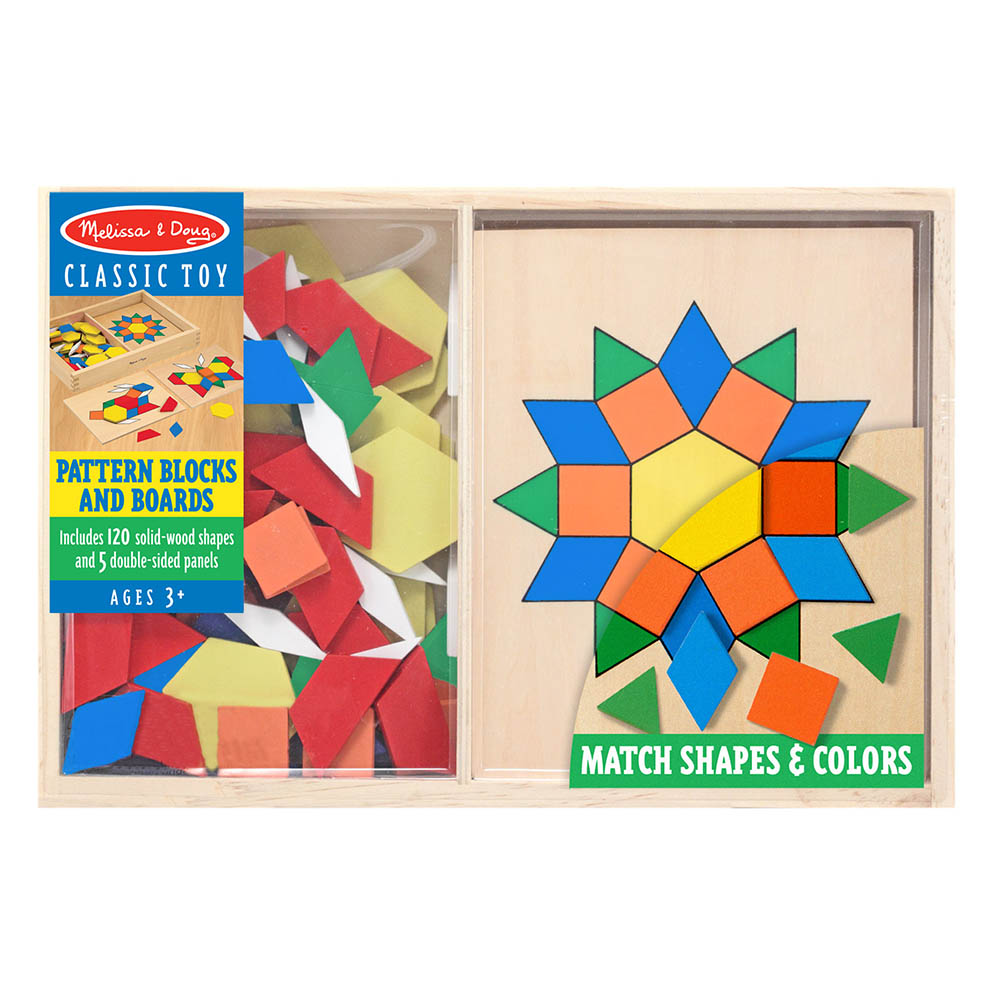 Melissa & Doug Pattern Blocks And Boards - 125 Pcs