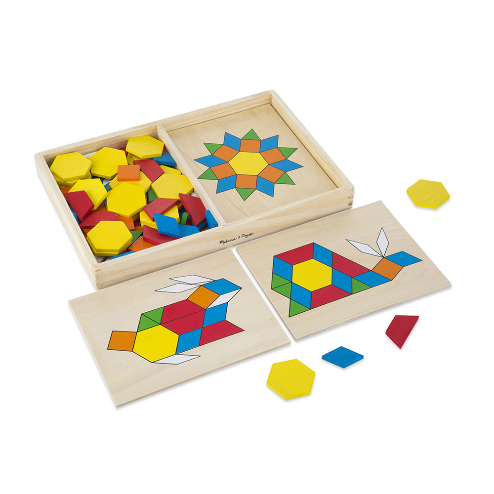 Melissa & Doug Pattern Blocks And Boards - 125 Pcs