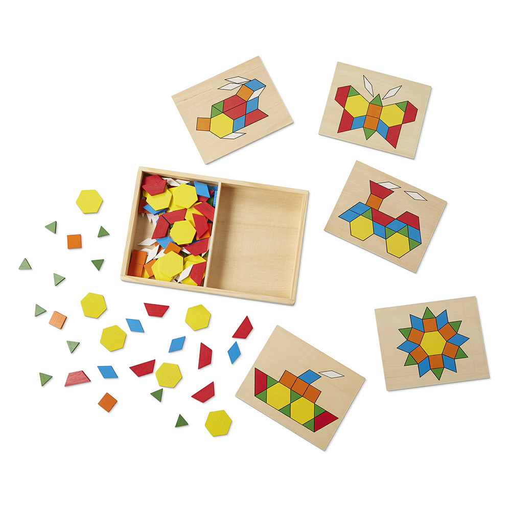 Melissa & Doug Pattern Blocks And Boards - 125 Pcs