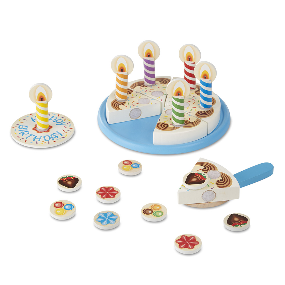 Melissa & Doug Birthday Party Cake Wooden Play Set - 34 Pcs