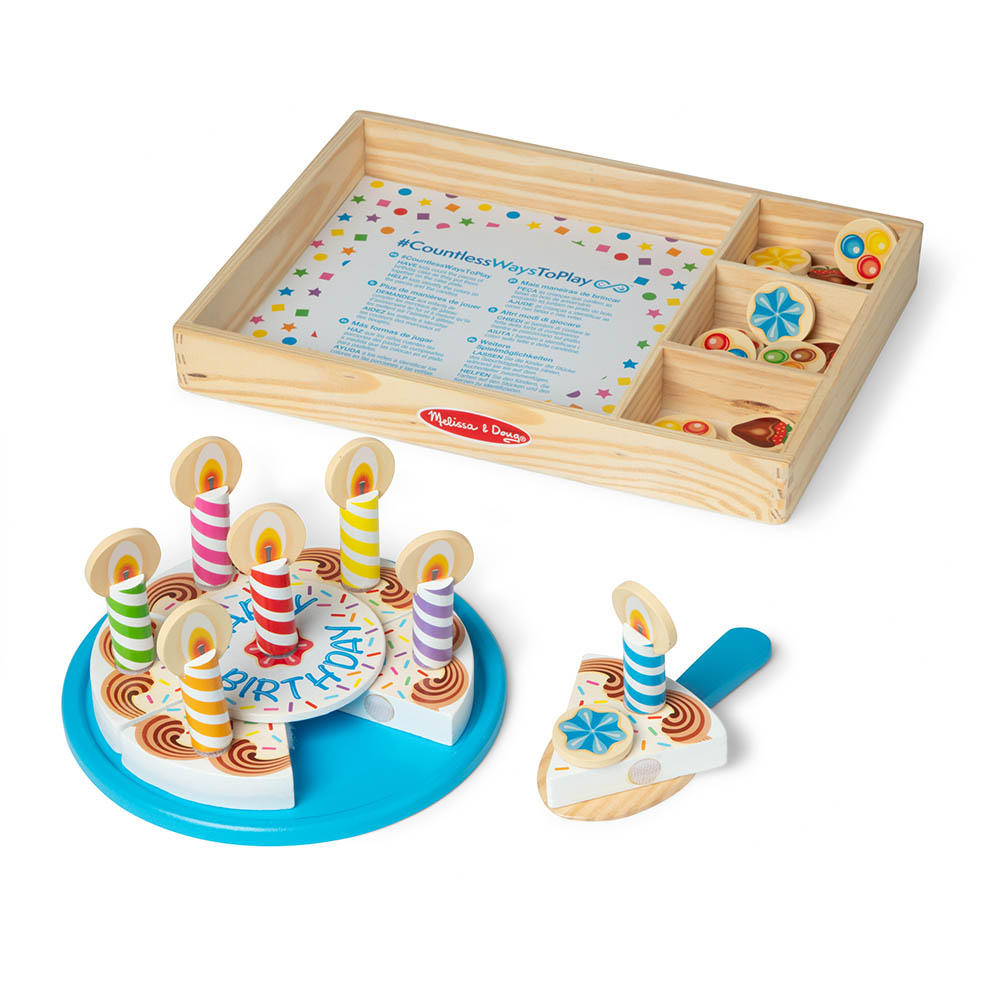 Melissa & Doug Birthday Party Cake Wooden Play Set - 34 Pcs