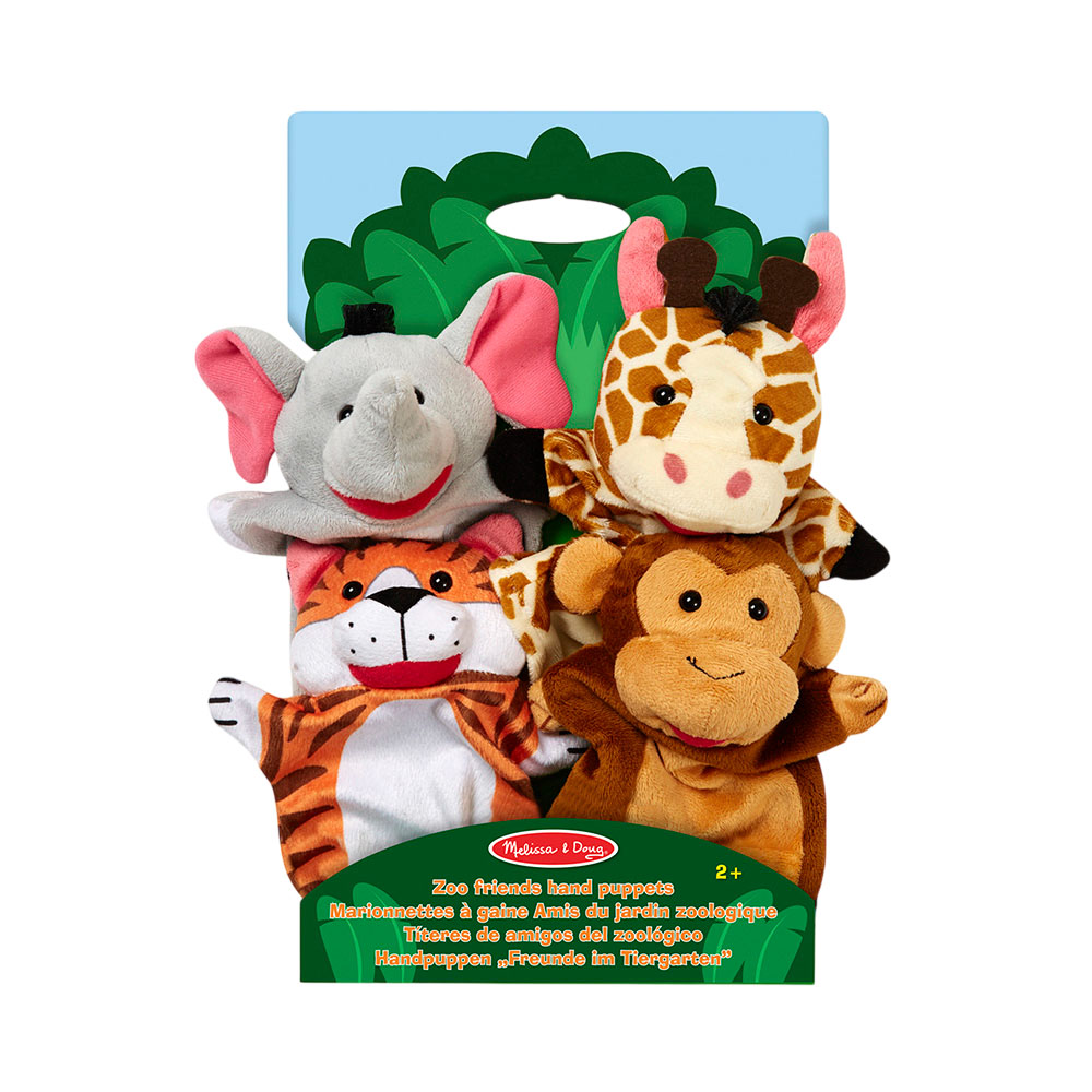 Melissa & Doug Zoo Friends Hand Puppets - 4 Pcs