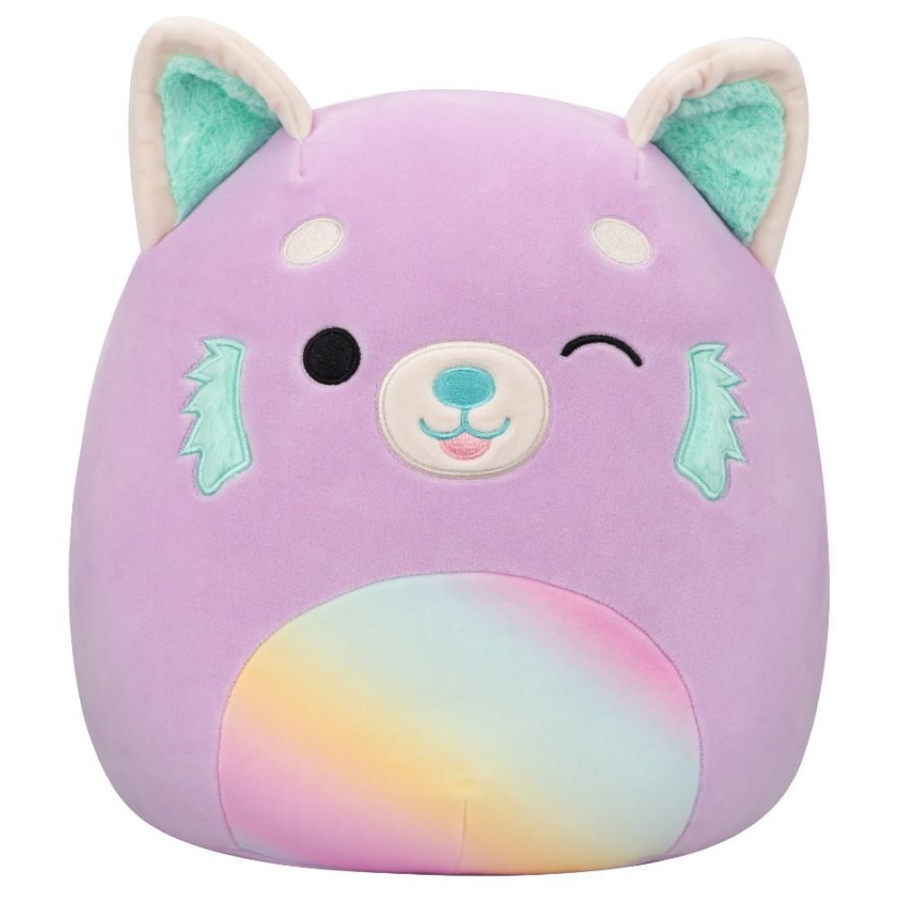 Squishmallows - Lexis Panda With Rainbow Belly Plush Toy - Purple - 30cm