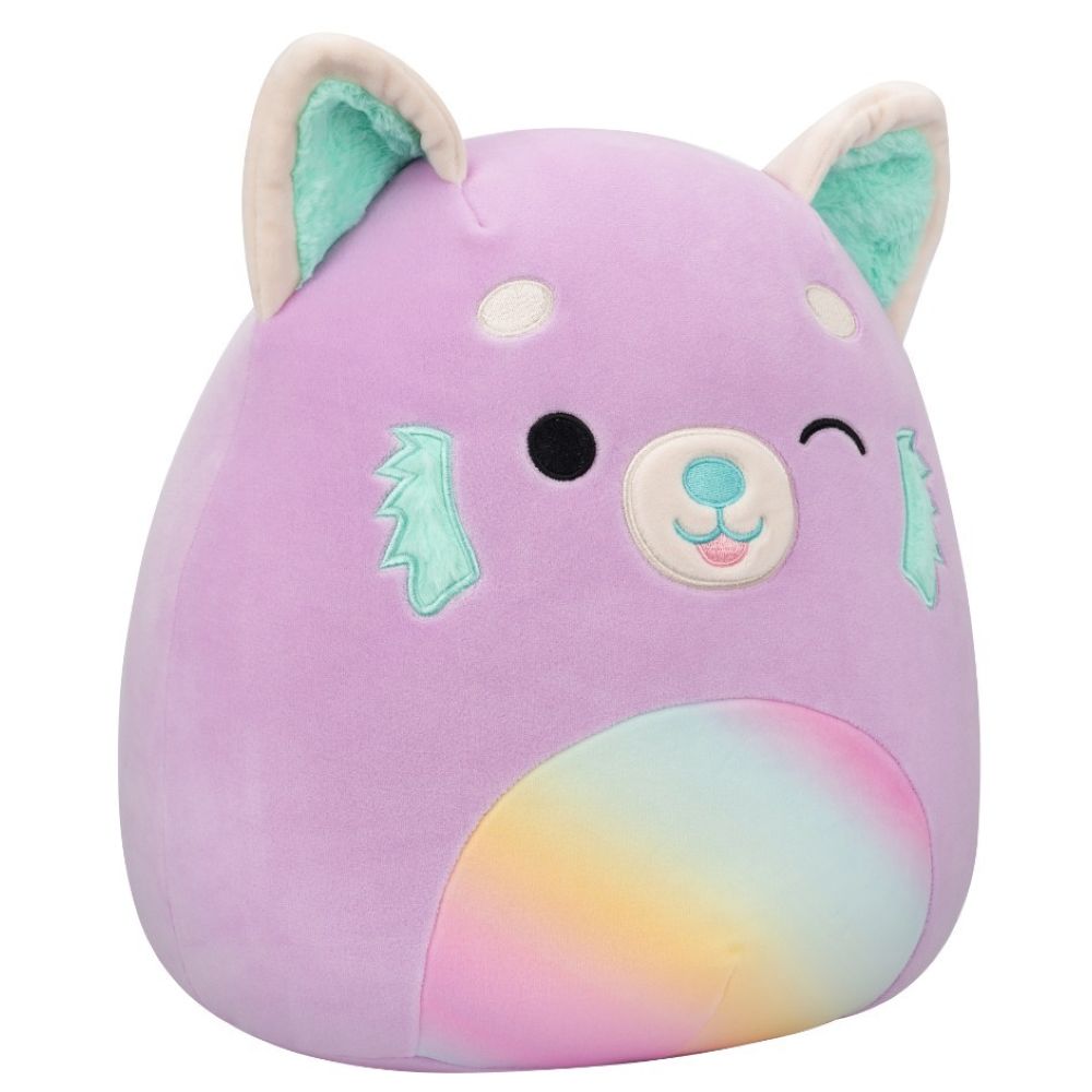 Squishmallows - Lexis Panda With Rainbow Belly Plush Toy - Purple - 30cm