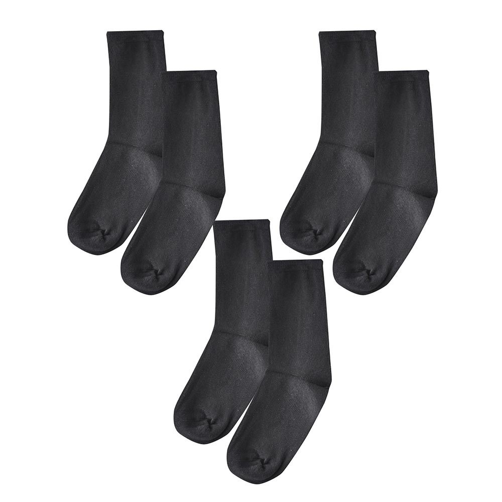 Genius Boy's Crew Socks - Black - 3 Pcs