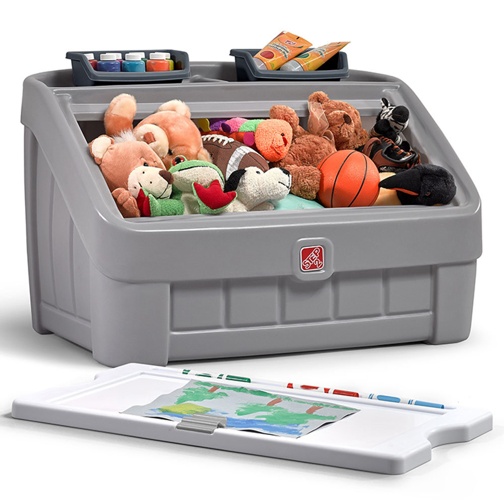 Step2 - 2-In-1 Toy Box & Art Lid - Grey