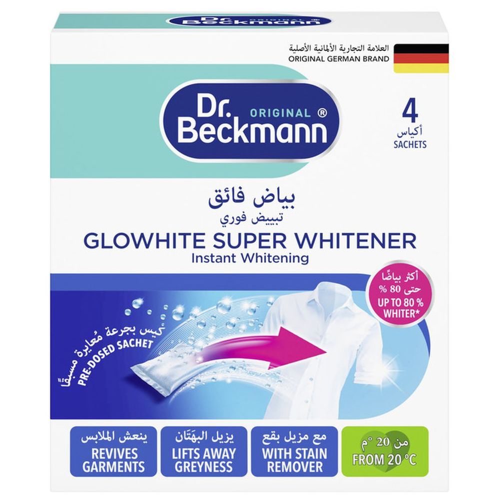 دكتور بيكمان - مبيض الملابس غلو وايت 4 أكياس40 غم 
