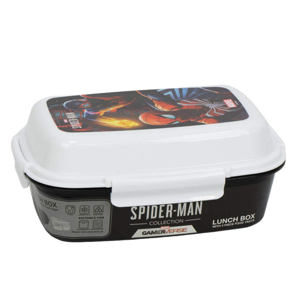 Sunce - Marvel Spider Man Lunch Box With 4 Clip Closures And 4 Compartments