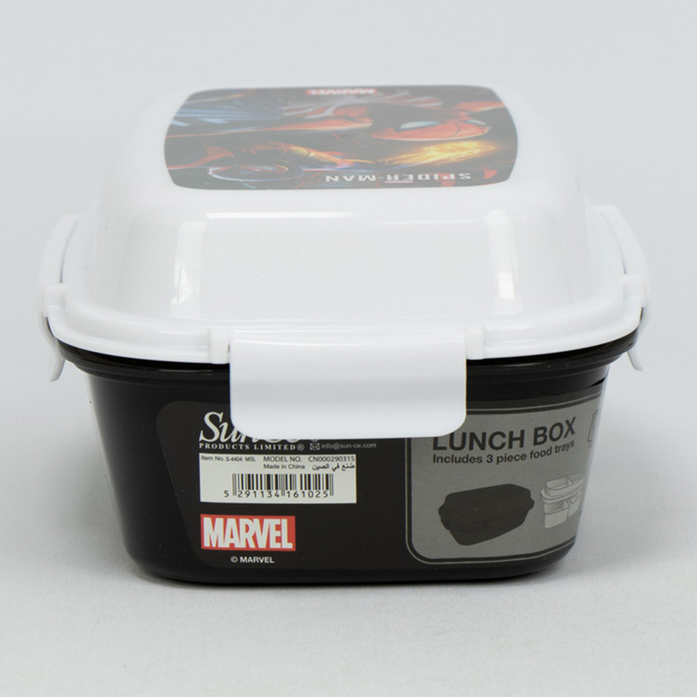 Sunce - Marvel Spider Man Lunch Box With 4 Clip Closures And 4 Compartments