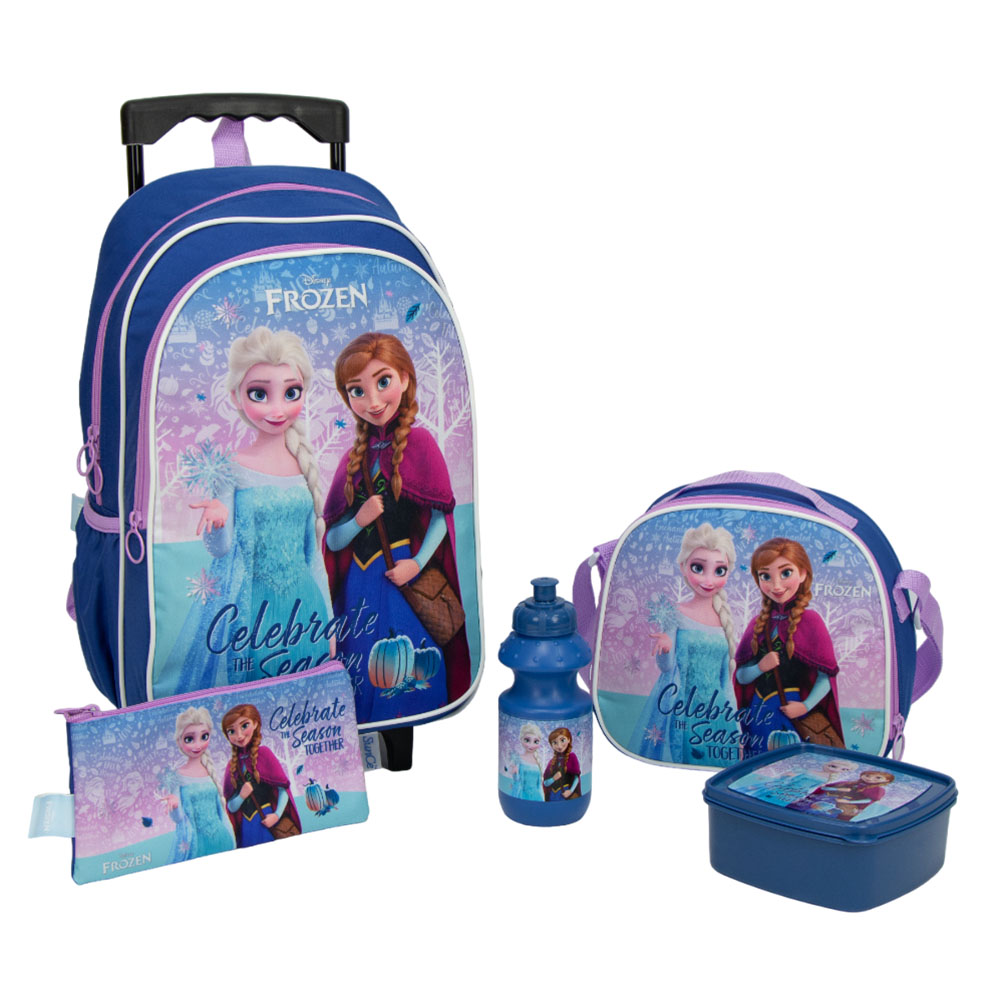 Sunce - 5-in-1 Disney Frozen Roller Backpack Set - 5pcs - 16-Inch/41cm
