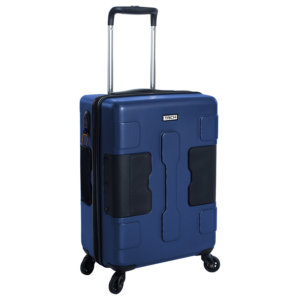 TACH - V3 Carry-On 22 Inch Luggage with Bottle Holder - Midnight Blue