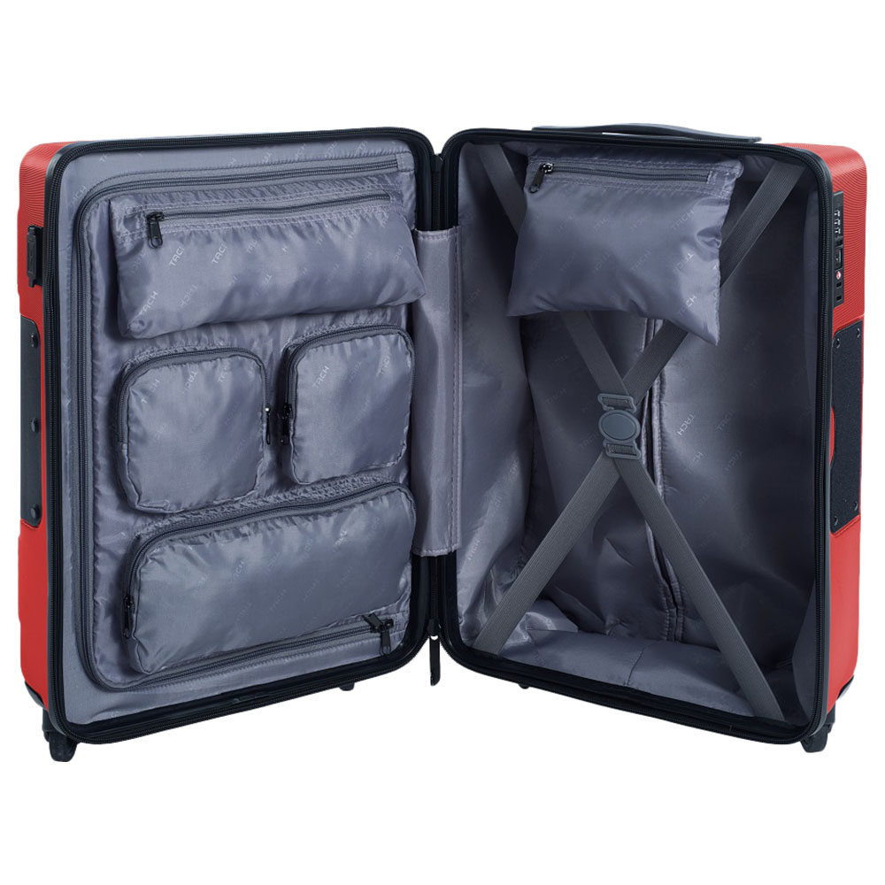 TACH - V3 Carry-On 22 Inch Luggage with Bottle Holder - Wine Red