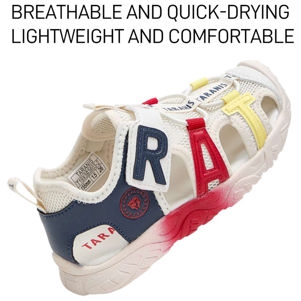 Taranis Boy's Fabric & Rubber Sandals - White/Blue/Red
