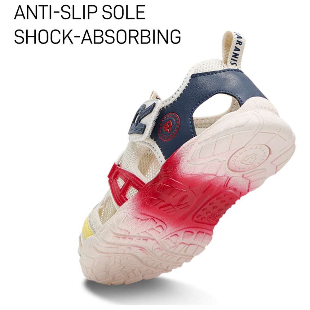 Taranis Boy's Fabric & Rubber Sandals - White/Blue/Red